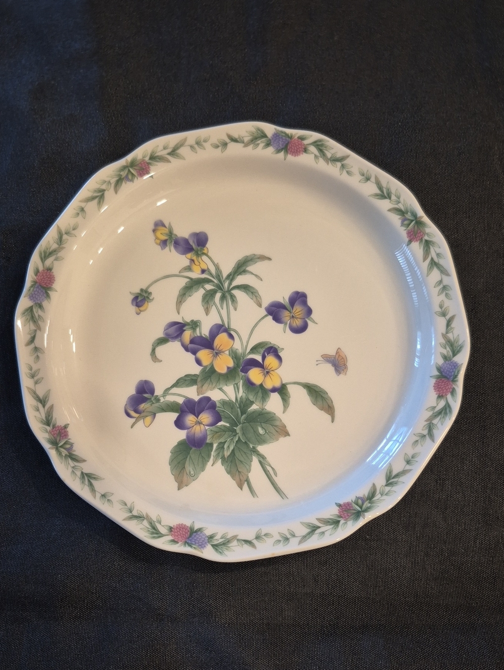 Vintage Noritake Conservatory Floral Pansy Ceramic Salad Plate